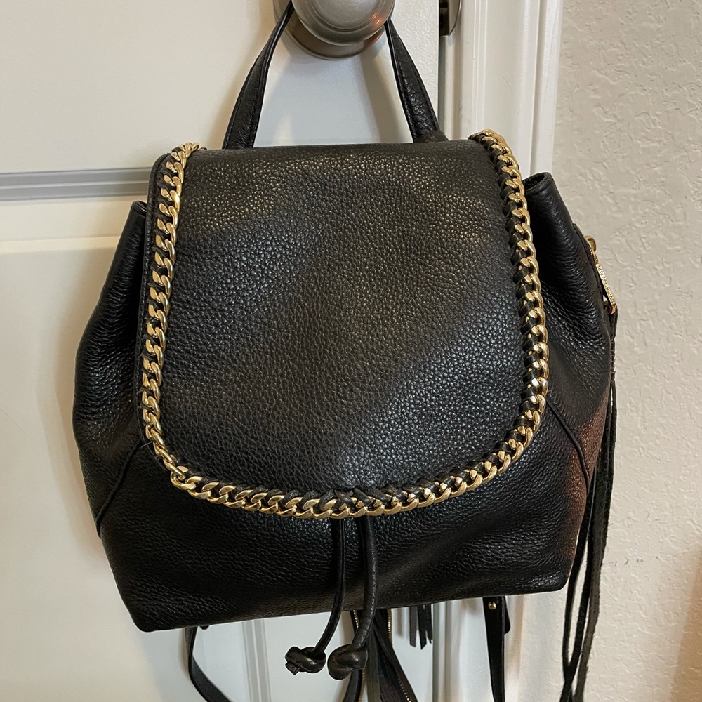 Rebecca Minkoff black leather backpack
